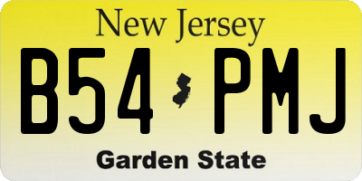 NJ license plate B54PMJ