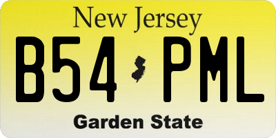 NJ license plate B54PML