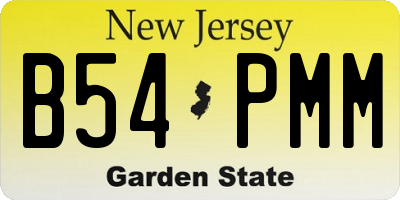 NJ license plate B54PMM