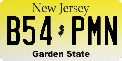 NJ license plate B54PMN