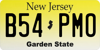NJ license plate B54PMO