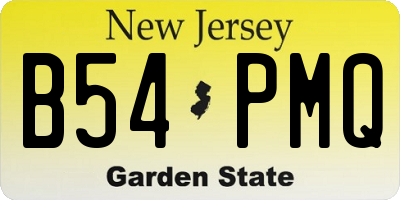 NJ license plate B54PMQ
