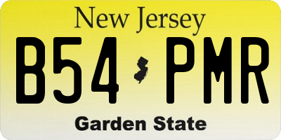 NJ license plate B54PMR