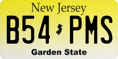 NJ license plate B54PMS