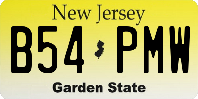 NJ license plate B54PMW