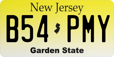NJ license plate B54PMY