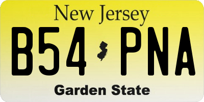 NJ license plate B54PNA