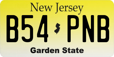 NJ license plate B54PNB