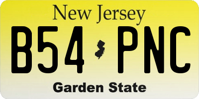 NJ license plate B54PNC