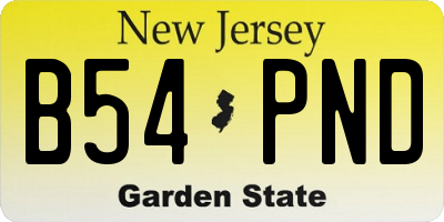 NJ license plate B54PND