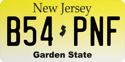 NJ license plate B54PNF