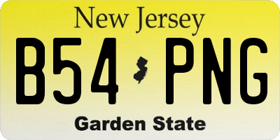 NJ license plate B54PNG