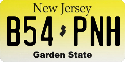 NJ license plate B54PNH