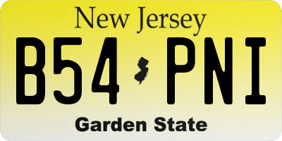 NJ license plate B54PNI
