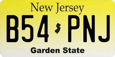NJ license plate B54PNJ