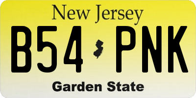 NJ license plate B54PNK