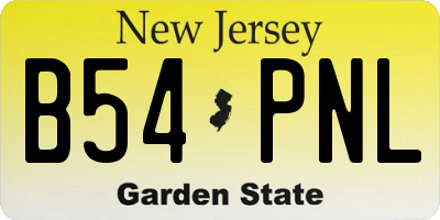 NJ license plate B54PNL