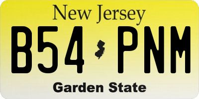 NJ license plate B54PNM