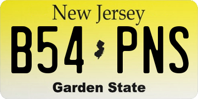 NJ license plate B54PNS