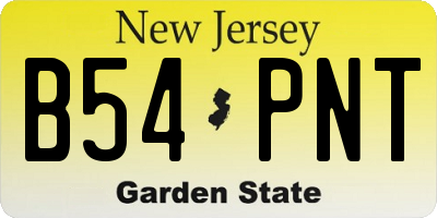NJ license plate B54PNT