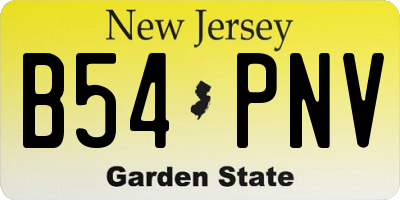 NJ license plate B54PNV
