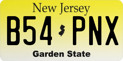 NJ license plate B54PNX