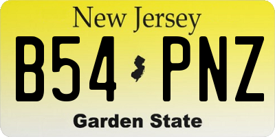 NJ license plate B54PNZ
