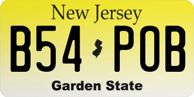 NJ license plate B54POB