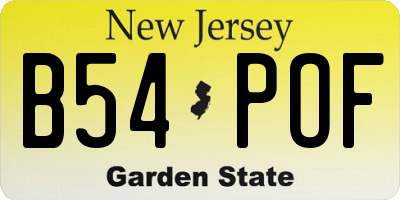 NJ license plate B54POF