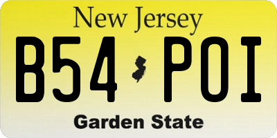 NJ license plate B54POI