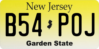 NJ license plate B54POJ