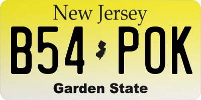 NJ license plate B54POK
