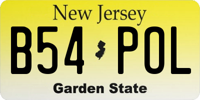 NJ license plate B54POL