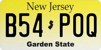 NJ license plate B54POQ