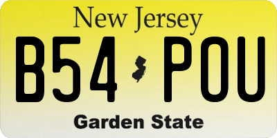 NJ license plate B54POU