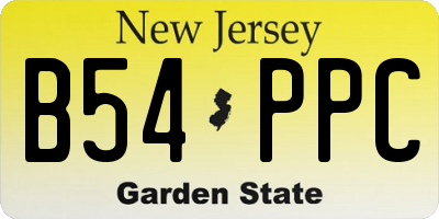 NJ license plate B54PPC