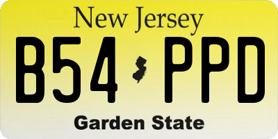 NJ license plate B54PPD