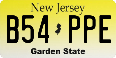 NJ license plate B54PPE