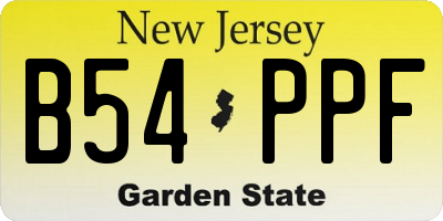 NJ license plate B54PPF