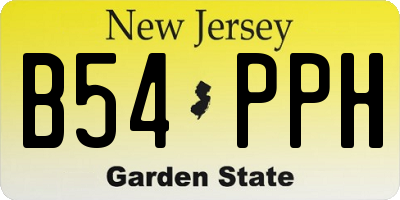 NJ license plate B54PPH