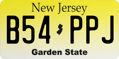 NJ license plate B54PPJ