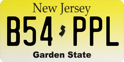 NJ license plate B54PPL