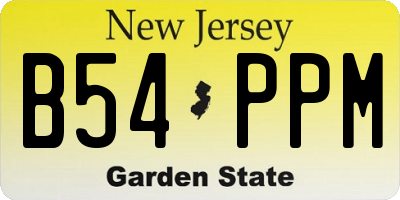 NJ license plate B54PPM