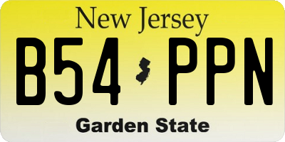 NJ license plate B54PPN