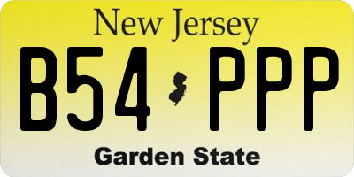 NJ license plate B54PPP