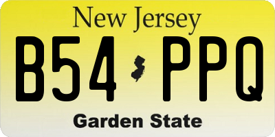 NJ license plate B54PPQ