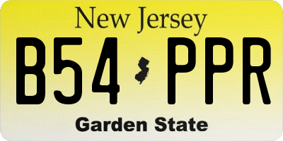 NJ license plate B54PPR