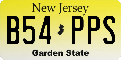 NJ license plate B54PPS