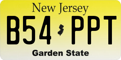 NJ license plate B54PPT