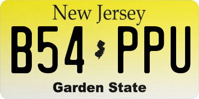NJ license plate B54PPU